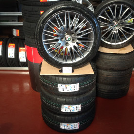 KIT 4 CERCHI IN LEGA+GOMME 17" LASSA GIULIETTA ORIGINALI TITANIO