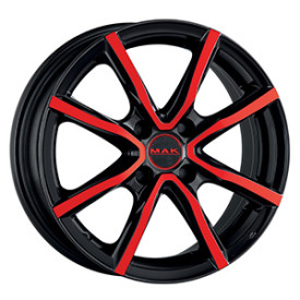 Cerchi in lega MAK MILANO 4 BLACK AND RED da 15 pollici