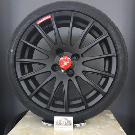 KIT CERCHI IN LEGA E GOMME HANKOOK 500 ABARTH DA 17" COLORE NERO OPACO