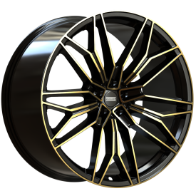 Cerchi in Lega Omologati Fondmetal STC-23 BLACK CLEARCOAT GLOSSY GOLD MACHINED 23 Pollici